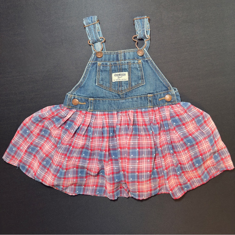 OshKosh B'gosh Blue and Red Plaid Kids Skirtall